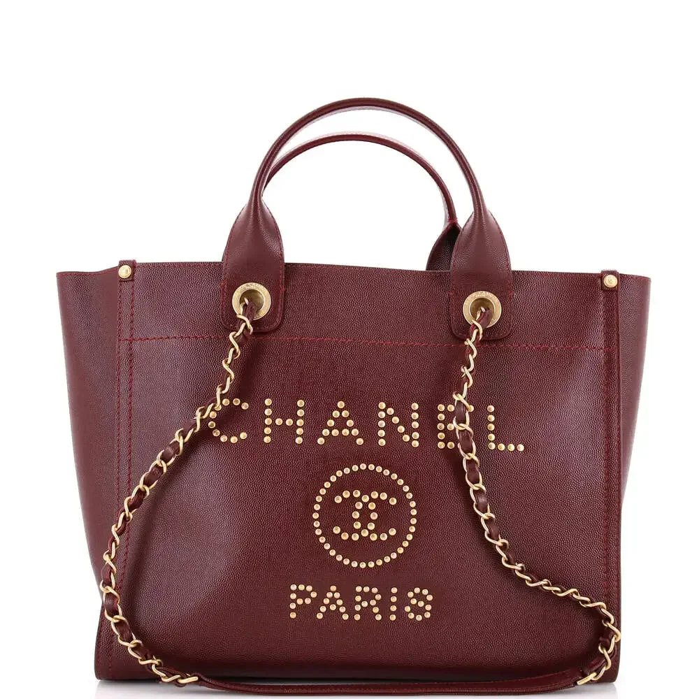 Chanel Deauville Tote Studded Caviar #241415C47B - Picture 1 of 6